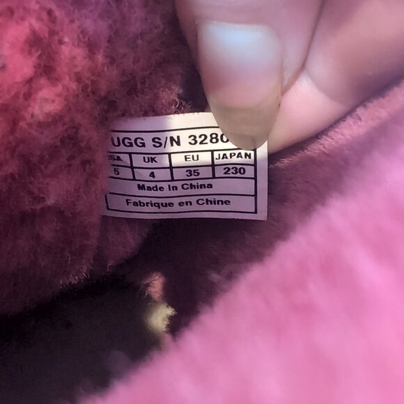 UGG Australia 3280 Boots Cerise Pink Bailey Bow US Women's 5 Mid Calf Sheepskin - Picture 11 of 16